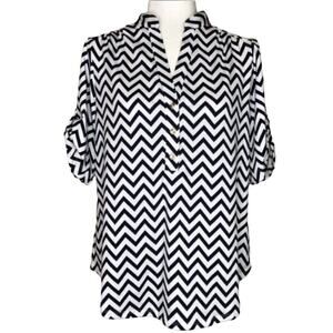 PerSeption Petite Chevron Print Blouse | Women's Size PL